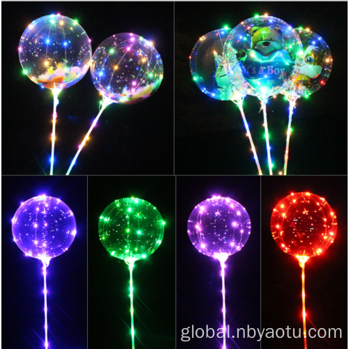 Led Party Balloons Red Blue Flash transparent helium balloons for sale Supplier
